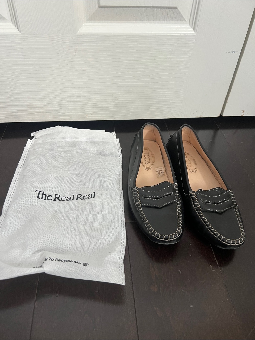 TOD'S Black Leather Penny Loafer Women's Shoes